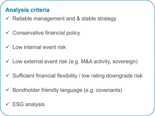 Analysis criteria