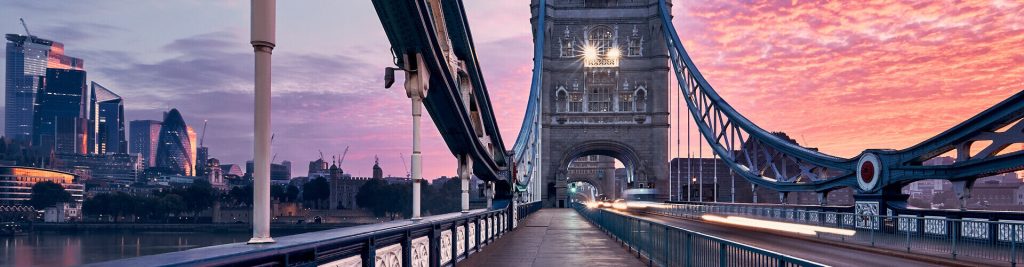 London skyline at sunrise