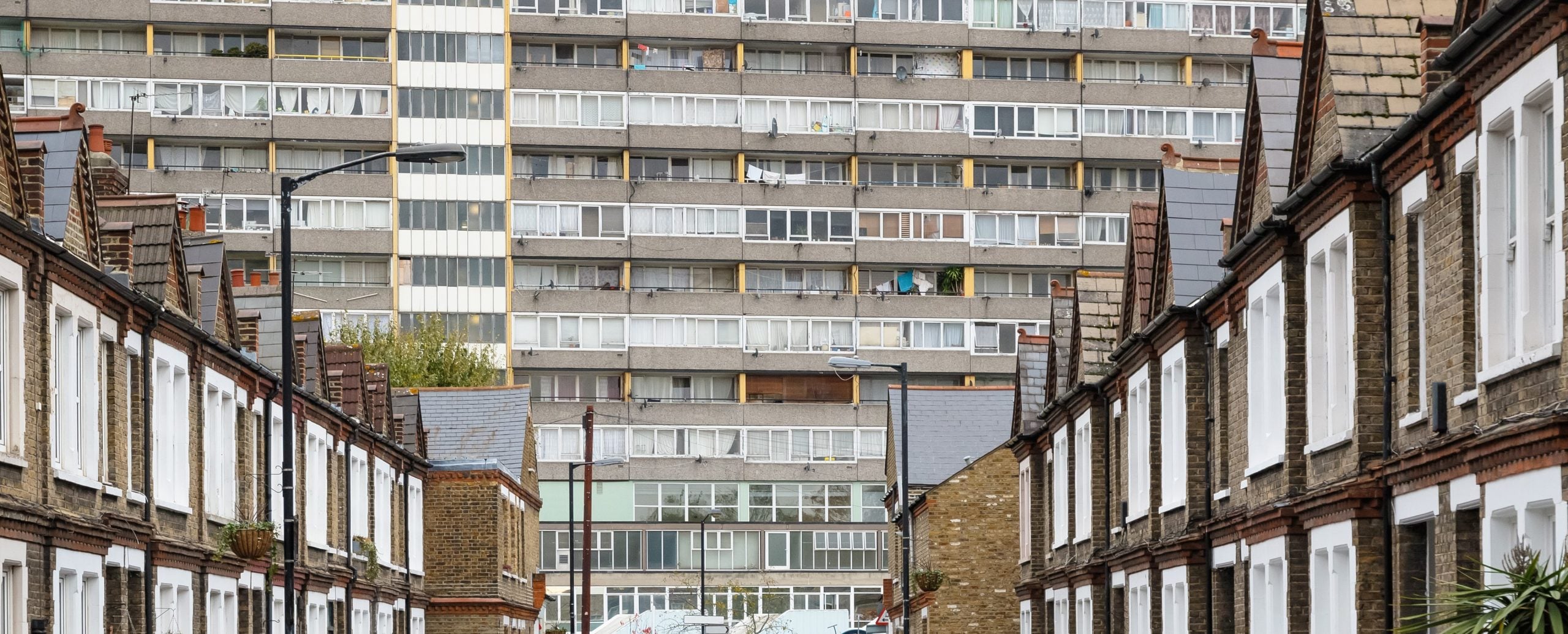 Old buildings in residential area