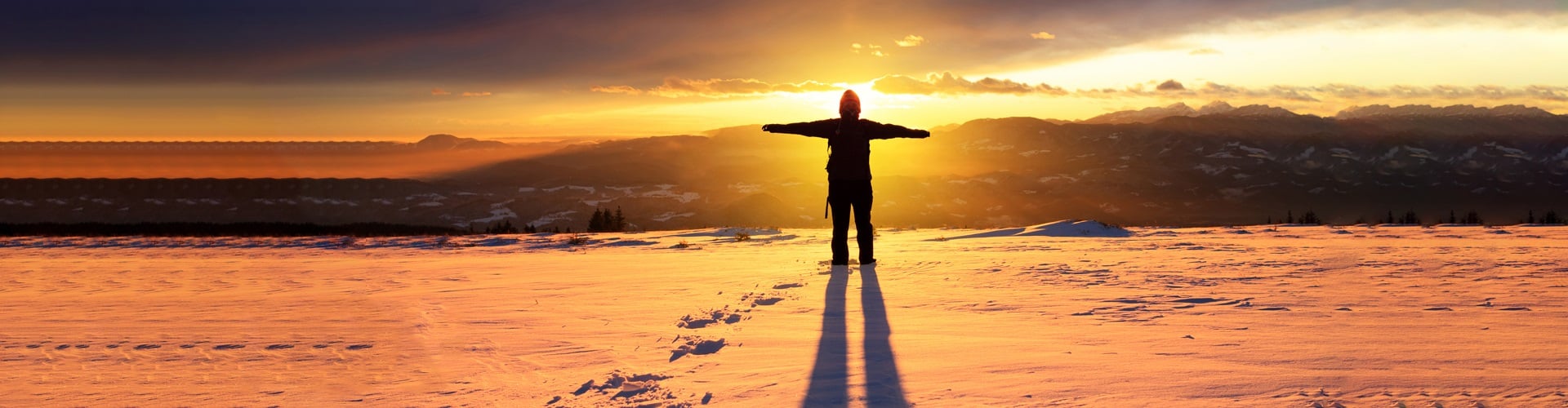 Man in sunset