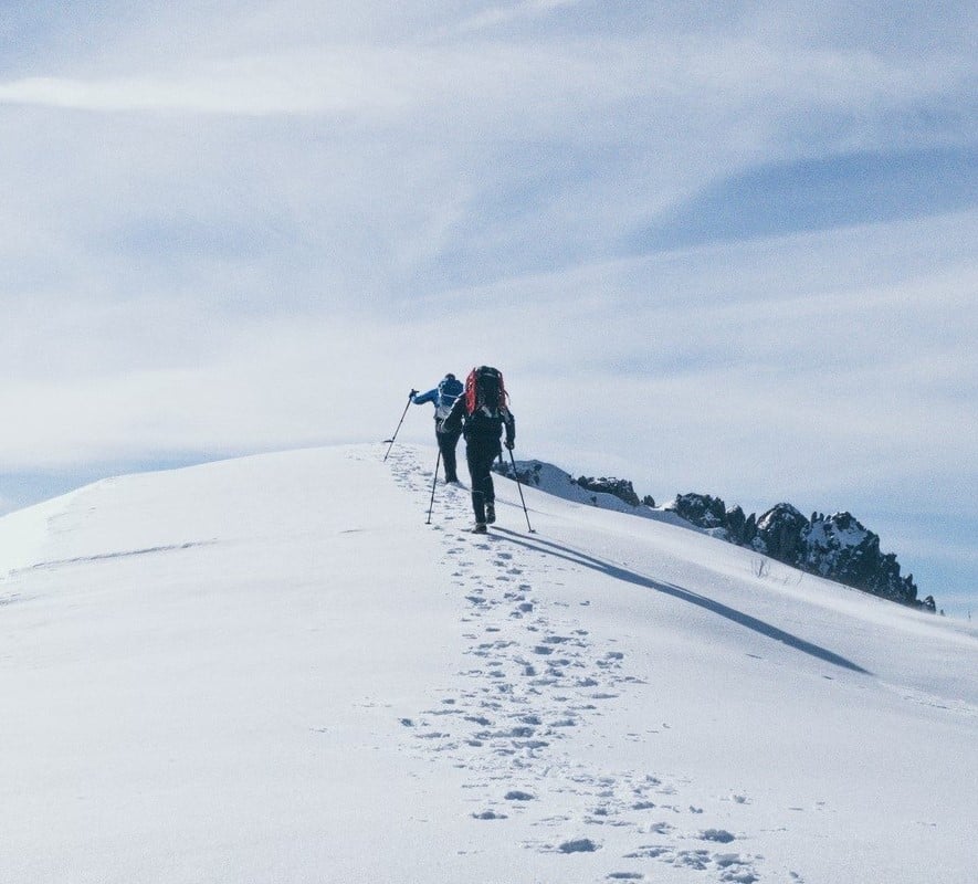 People climbing during winter