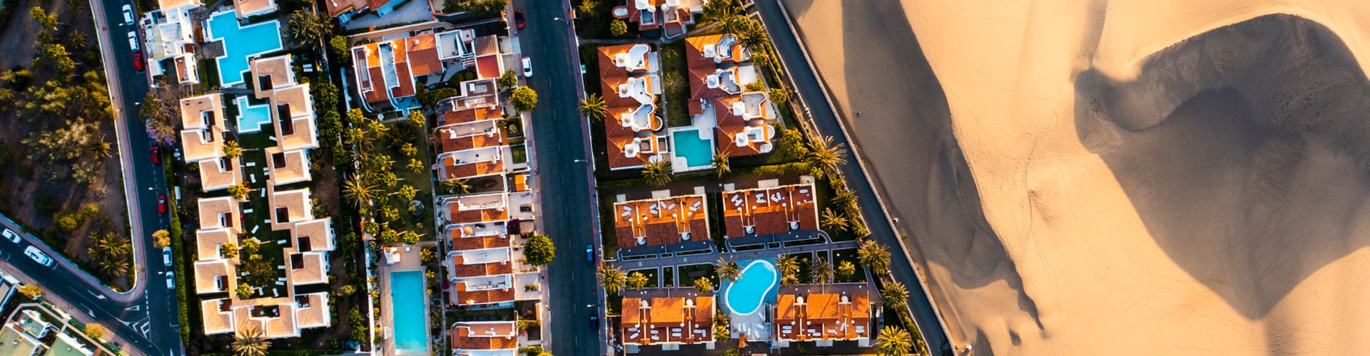 Aerial View of Neighbourhood next to beach
