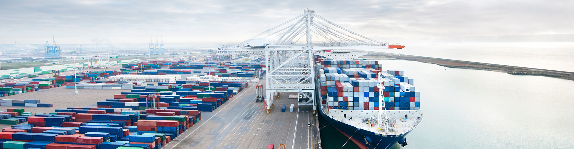 Port with containers