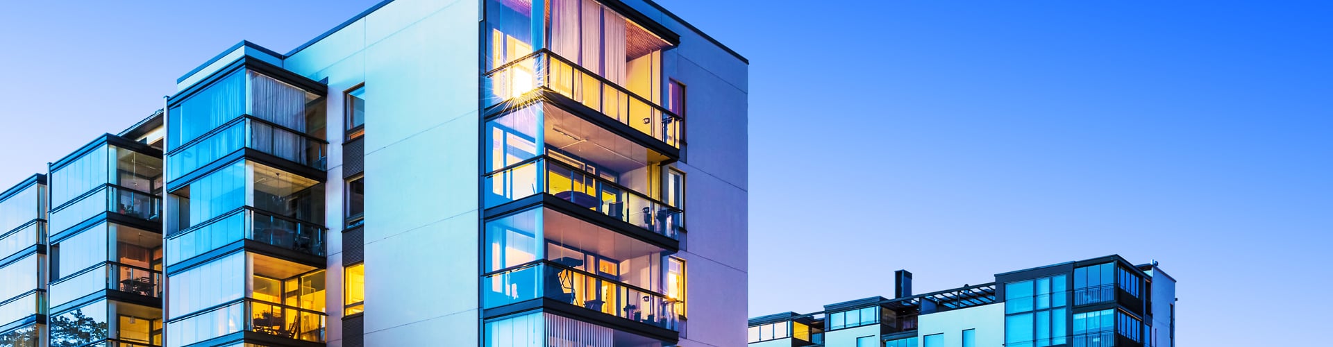 Block of flats in the evening