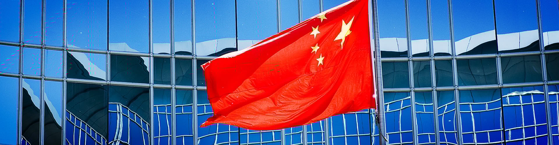 Chinese flag outside Embassy