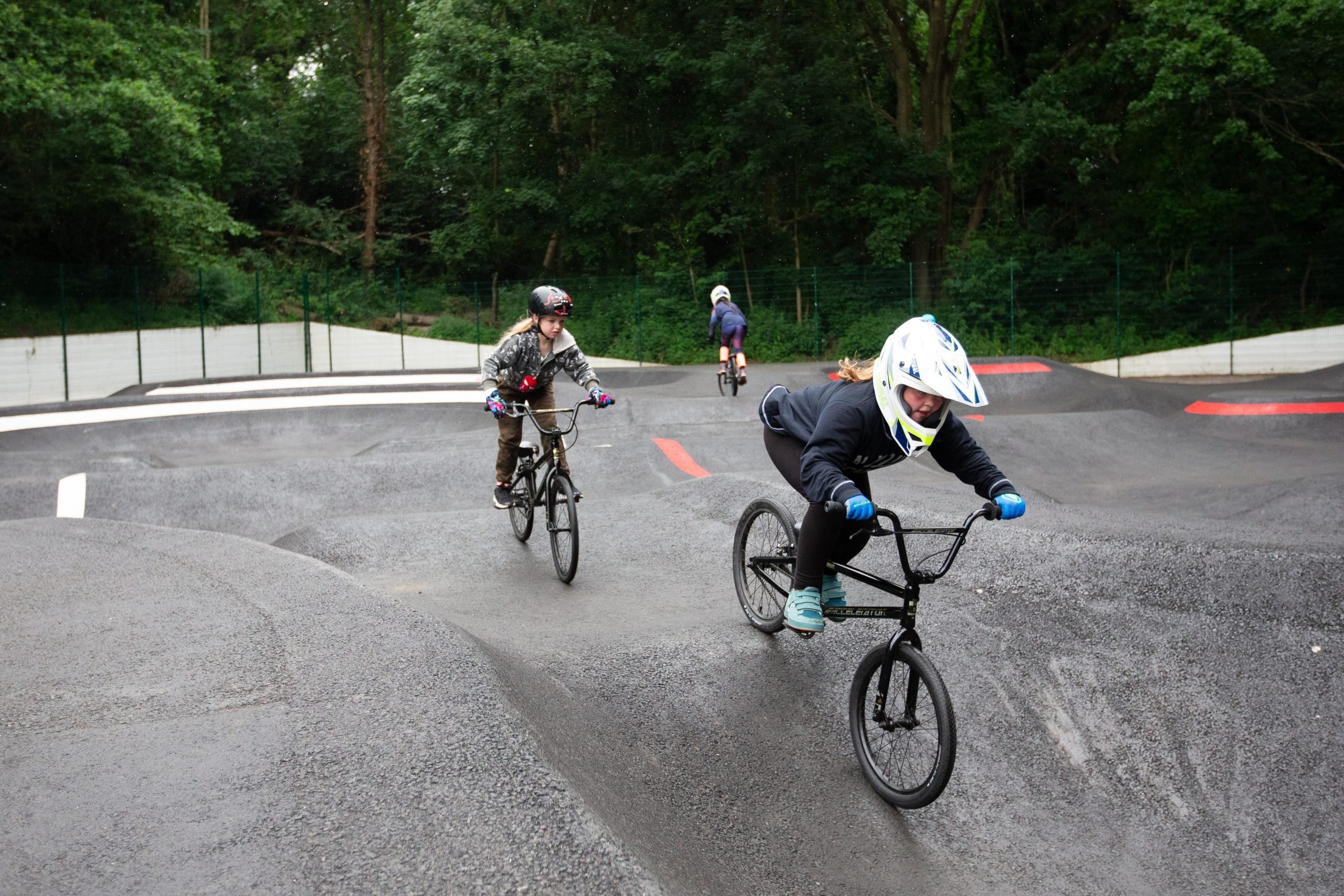 Children riding bikes