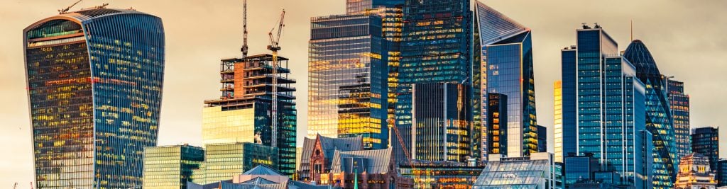 London skyline at dusk