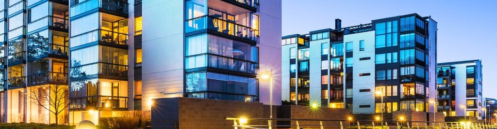 Block of flats in the evening