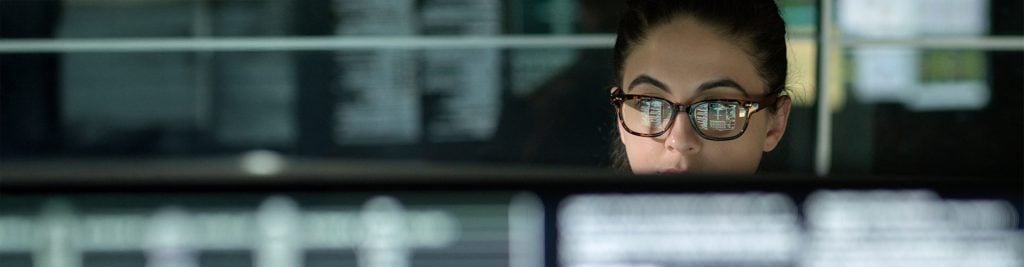 Data woman monitors