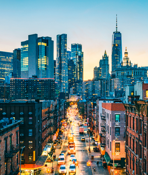 New York skyline in the evening