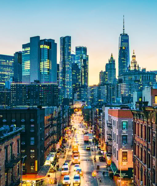 New York skyline in the evening