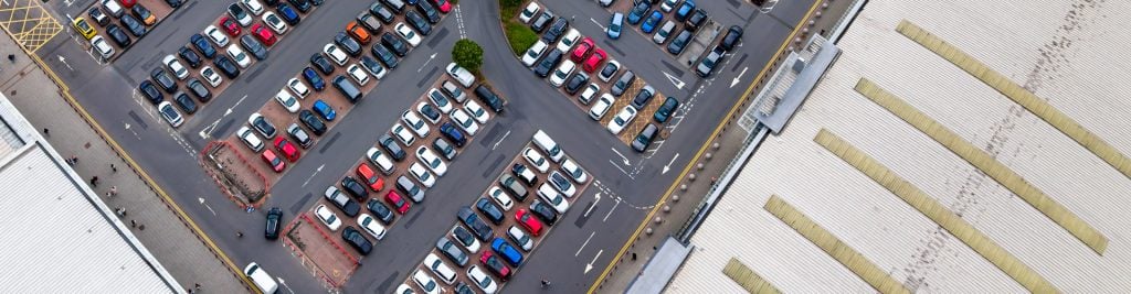 Aerial view of real estate car park