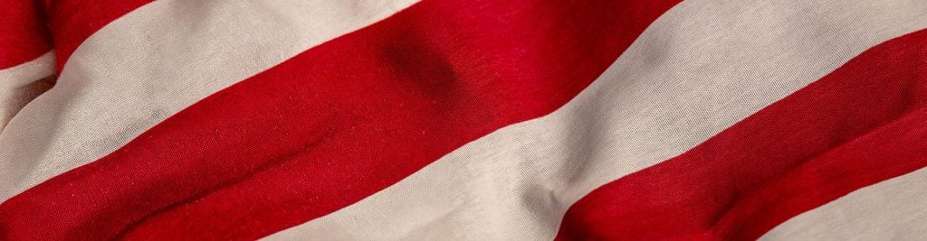Close-up of the red and white stripes of the American flag