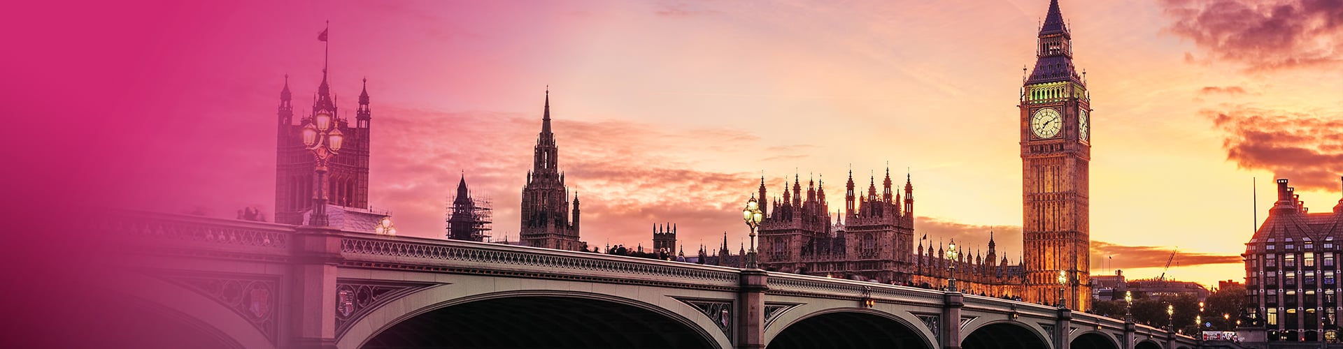 Big Ben and the Houses of Parliament at sunset in London